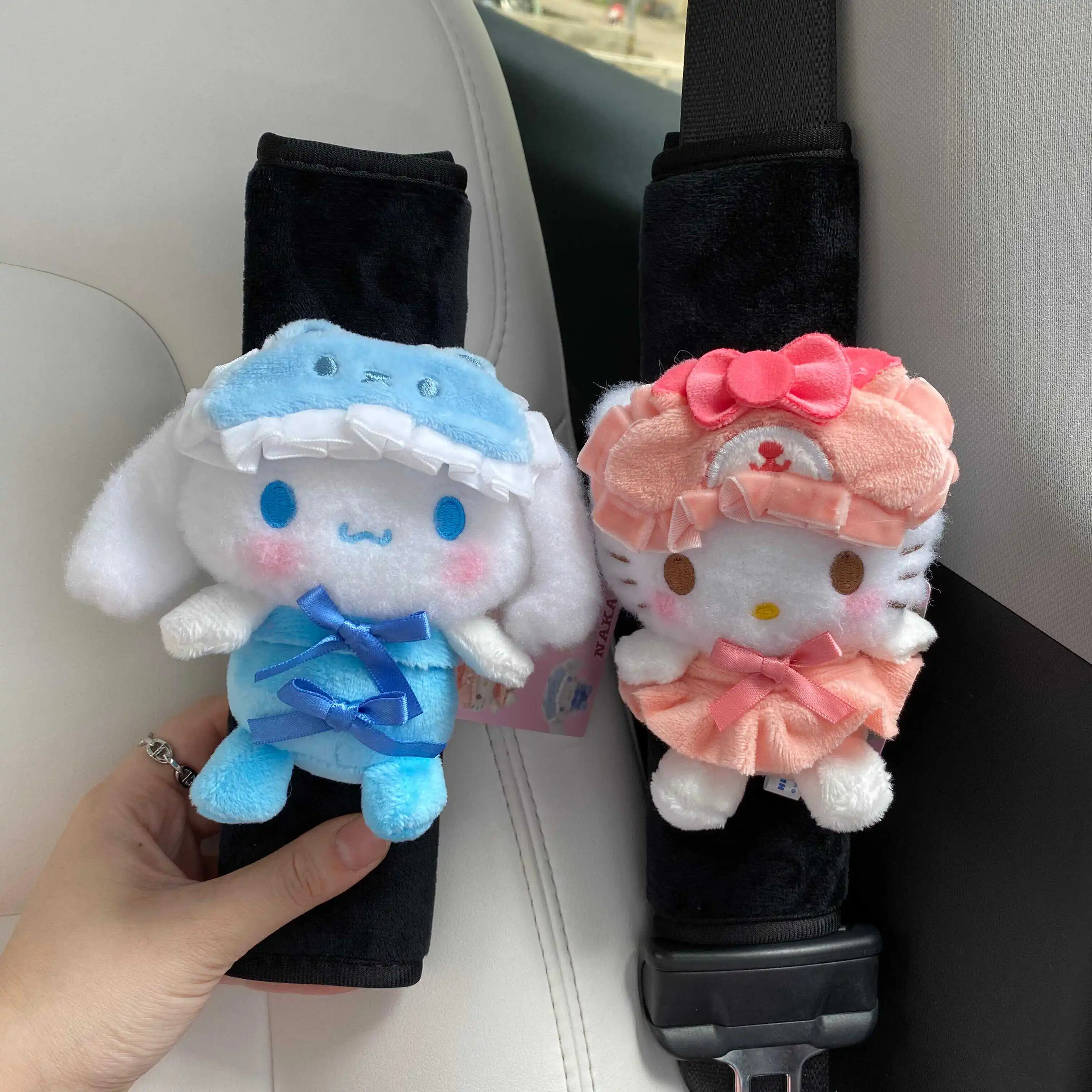 

Sanrio Car Seat Belt Cover Cinnamonroll Kuromi My Melody Cartoon Seat Belt Cover Kawaii Car Decoration Parts