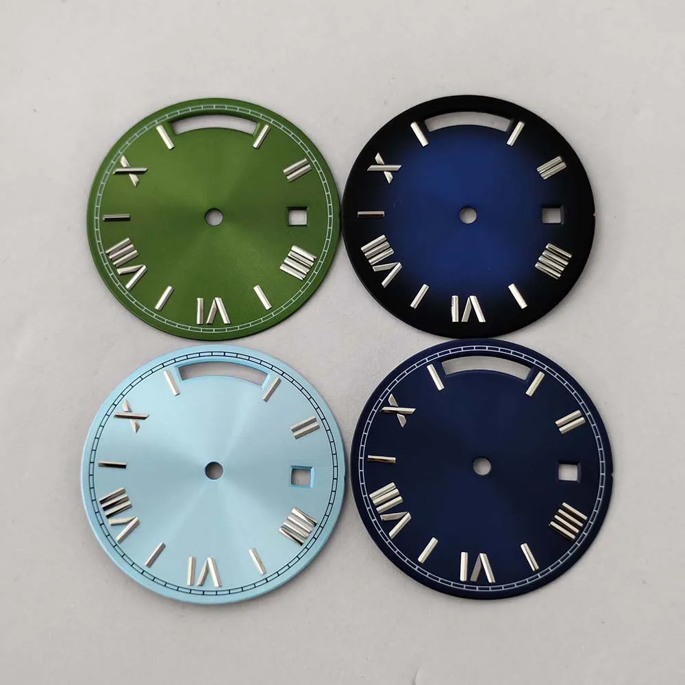 

30.8MM Dual Calendar Watch Dial Silver-Tipped Watch Face Pointers Set Replacements Repair Tools for 8285 Movement