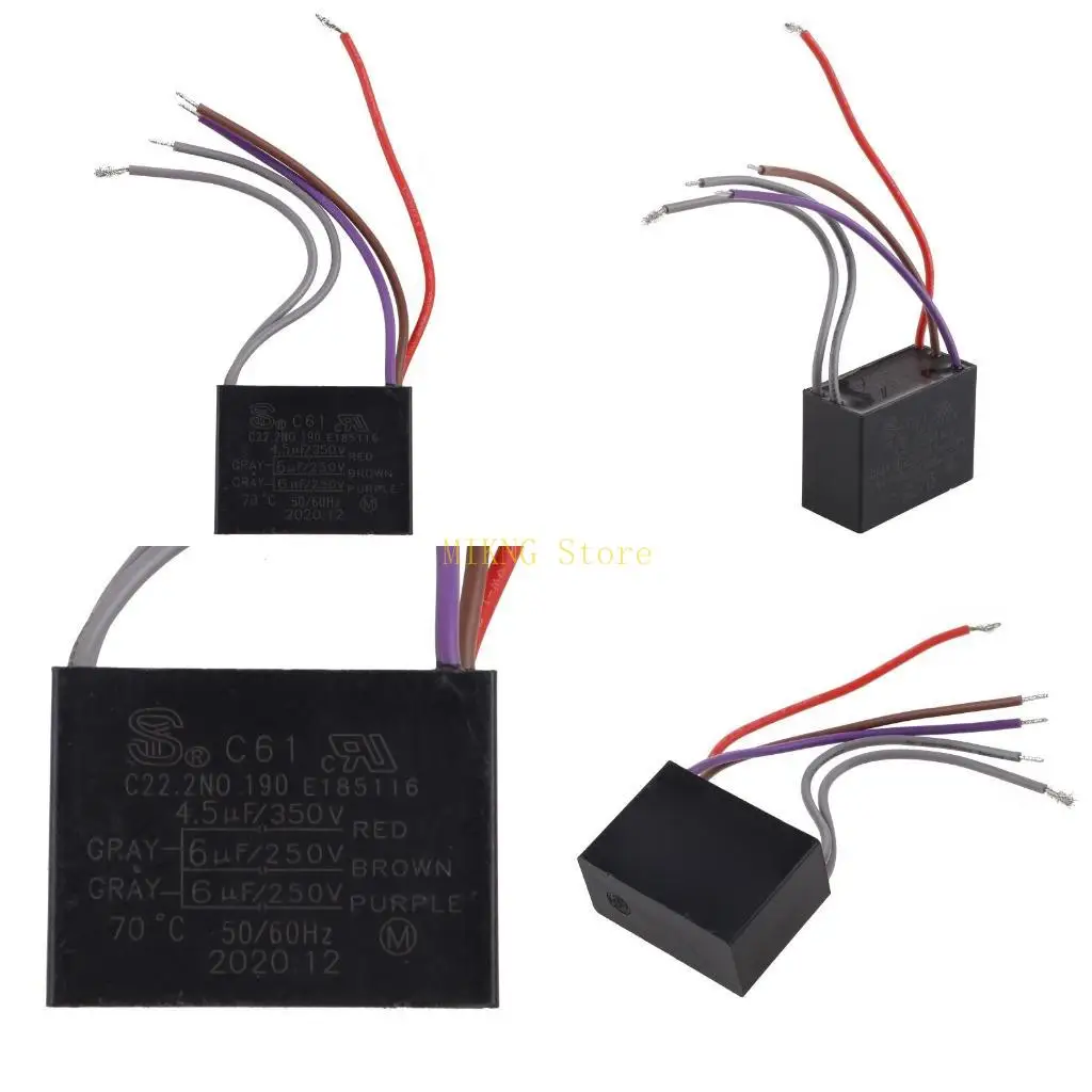 CBB61 Condensatore ventilatore a soffitto 4.5uf+6uf+6uf 5 filo 250 V 5 Venditore avviamento Migliore vendita