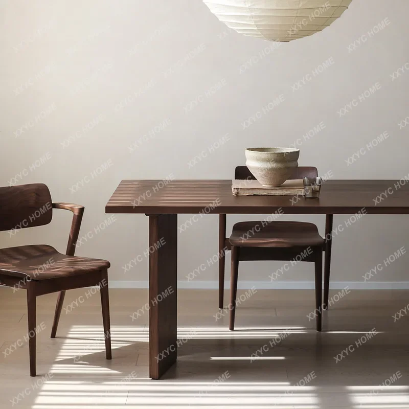 JSimple solid wood retro conference wabi sandy wind log design workbench long table negotiation table