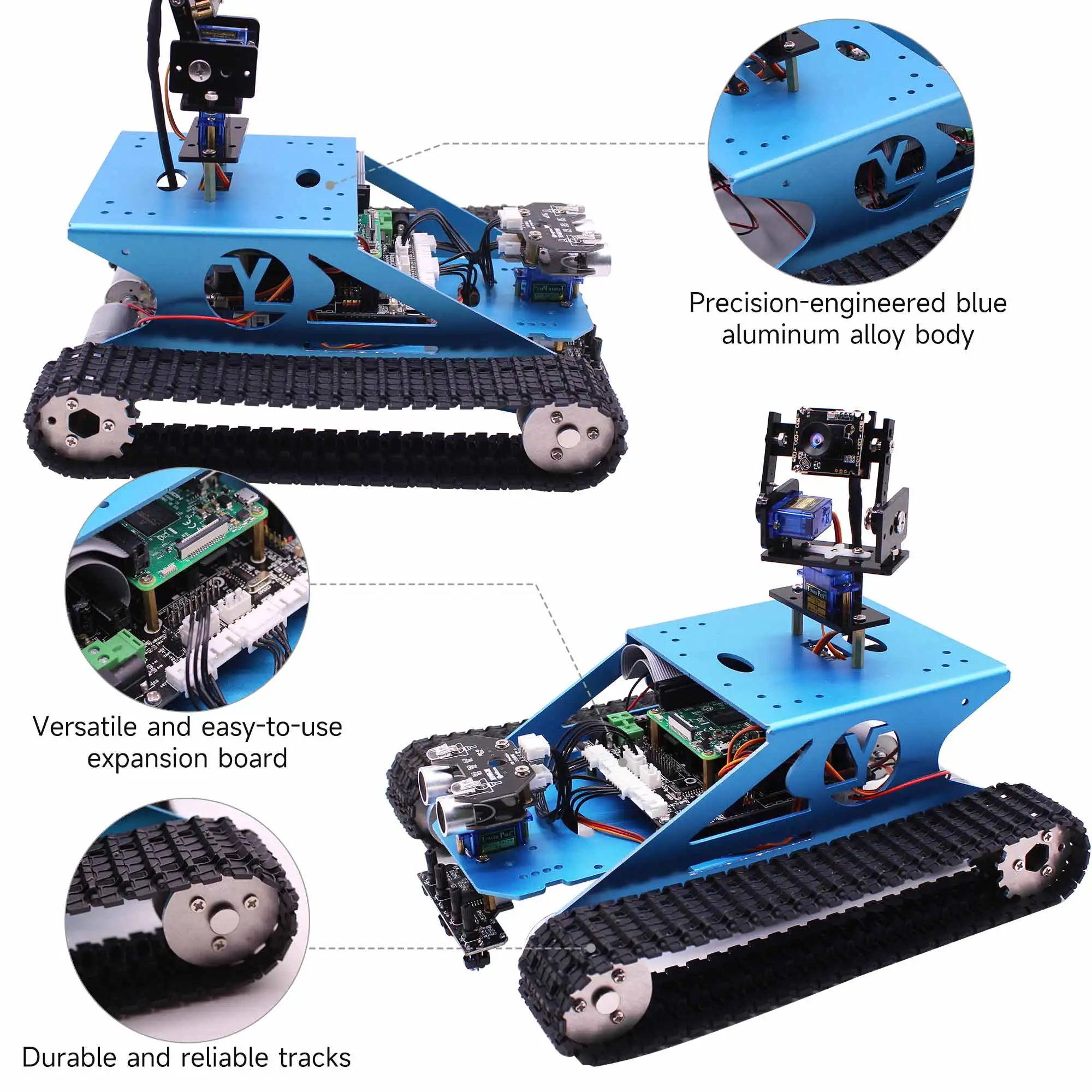 Imagem -05 - Tanque Inteligente Robô Carro Kit para Raspberry pi 4b Faça Você Mesmo Educação Programável com Adolescentes Adultos ai Conjunto Eletrônico Compatível Arduino