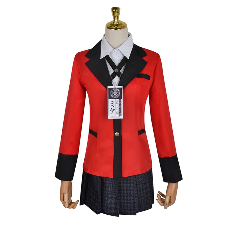 Anime Kakegurui Cosplay Kostuum Jabami Yumeko Yomoduki Runa Cosplay School Uniform Hoodie Jas Pak Pruik Vrouwen Halloween Kostuum Kostuum