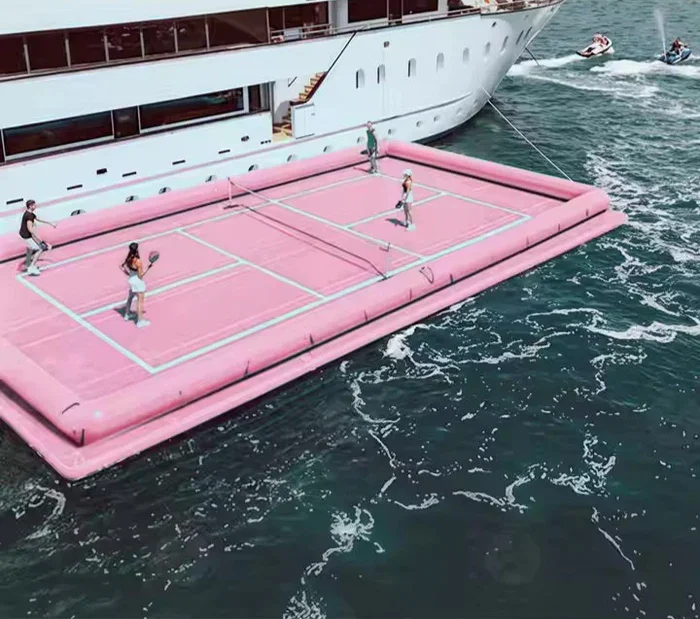 //Inflatable Floating Football Basketball Goals Inflatable Pickleball Court Outdoor Water Sports Arena
