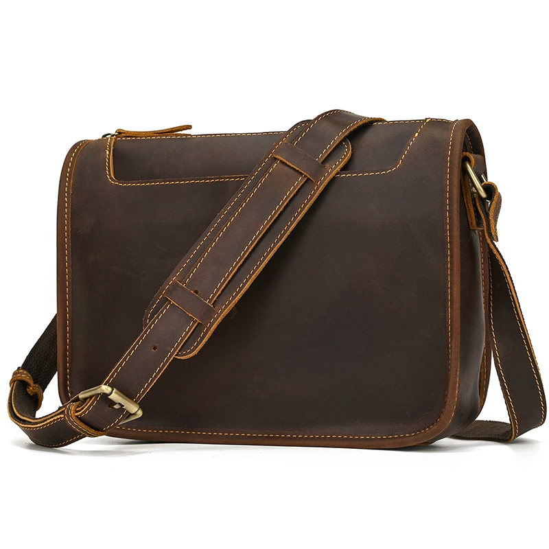 Dorywczo skórzana torba Crossbody męska skóra bydlęca multi-pocket torba na ramię przenośna 7.9 "torba na ipada torba typu Sling mężczyzna torba Fashion Style