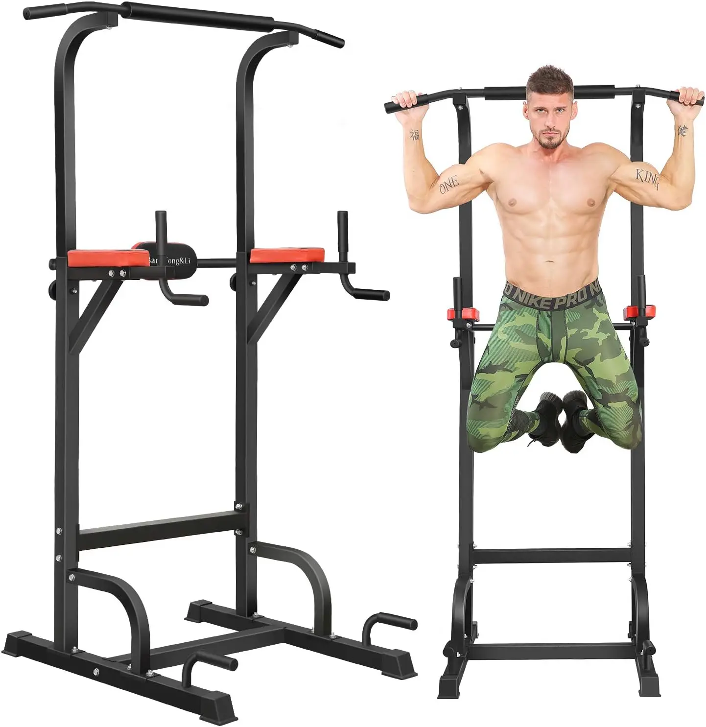 Power Tower, Pull Up Bar Dip Station/Stand for Home Gym Strength Training Workout Equipment