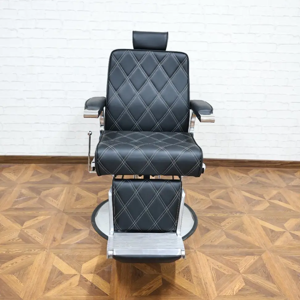 

Black Barber Chair with Foot Pedal Wholesale - 360° Rotation, Hydraulic Lift System, Beauty Hair Salon Commercial Furniture