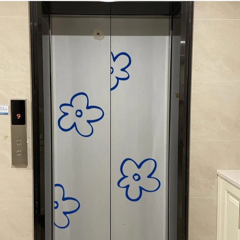 Cute Flower Pie Household Kitchen Bathroom Glass Door Coffee Clothing Milk Tea Shops Window Display