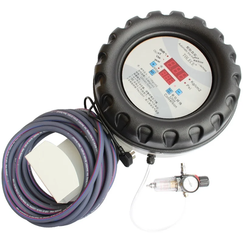 Fully Automatic Car Tire Inflator with Wall-Mounted Gauge Tire Pressure Automatic Inflator Pump for Car Care