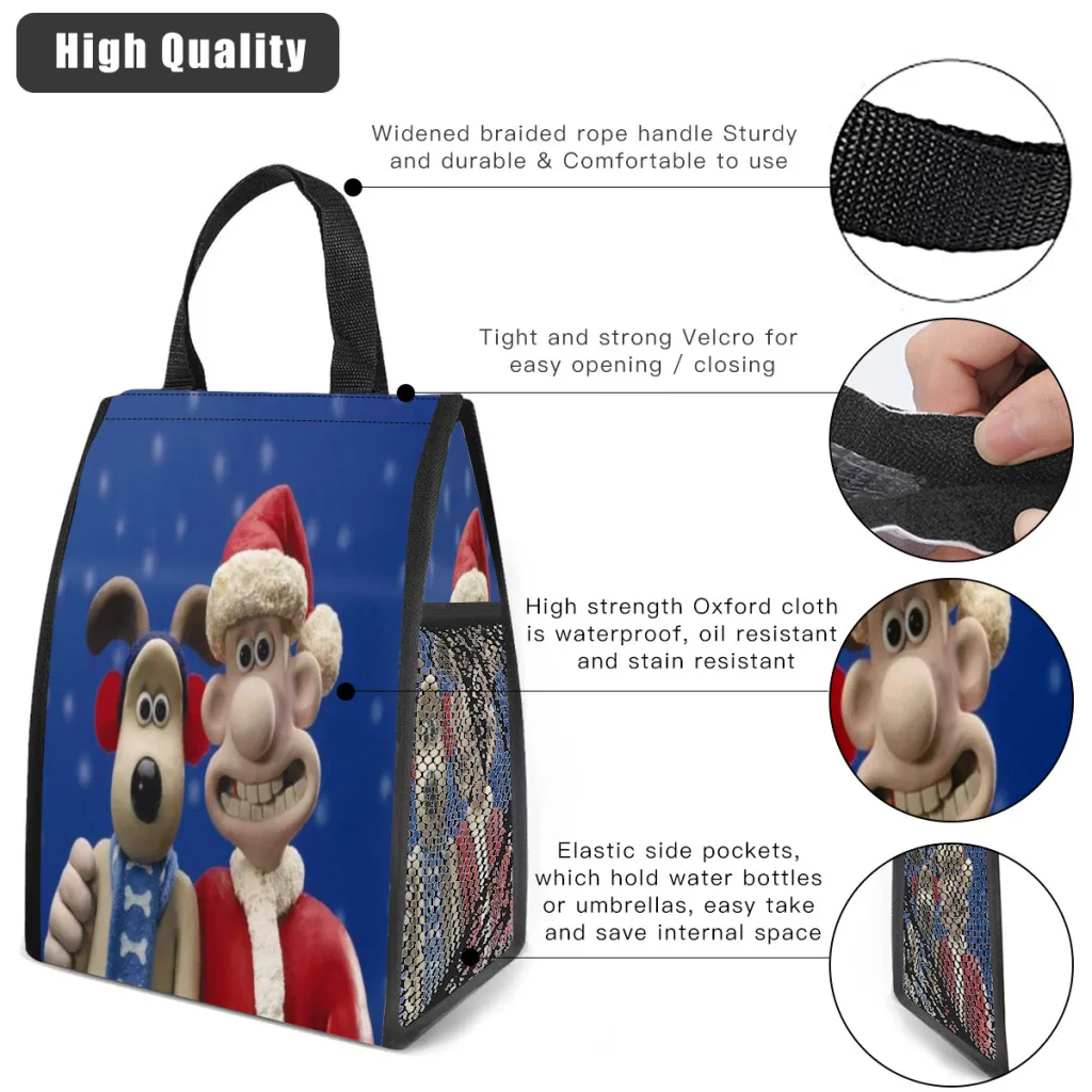 Kawaii bonito gromit saco de almoço isolado térmico recipiente de almoço portátil para acampamento multifuncional caixa de alimentos