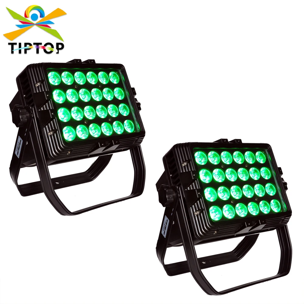 Freeshipping 2 Units High Power 24x18W RGBWA UV 6IN1 Color Waterproof Led Flood Light Park Garden Church Outside Led Lighting