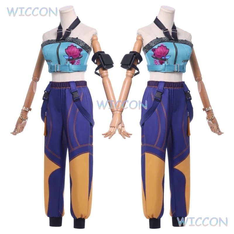

2025 K-Pop Zoey Demon Hunters Stage Cosplay Clothes Costume Sexy Top Pants Women Halloween Girl Group Idol Roleplay Outfit