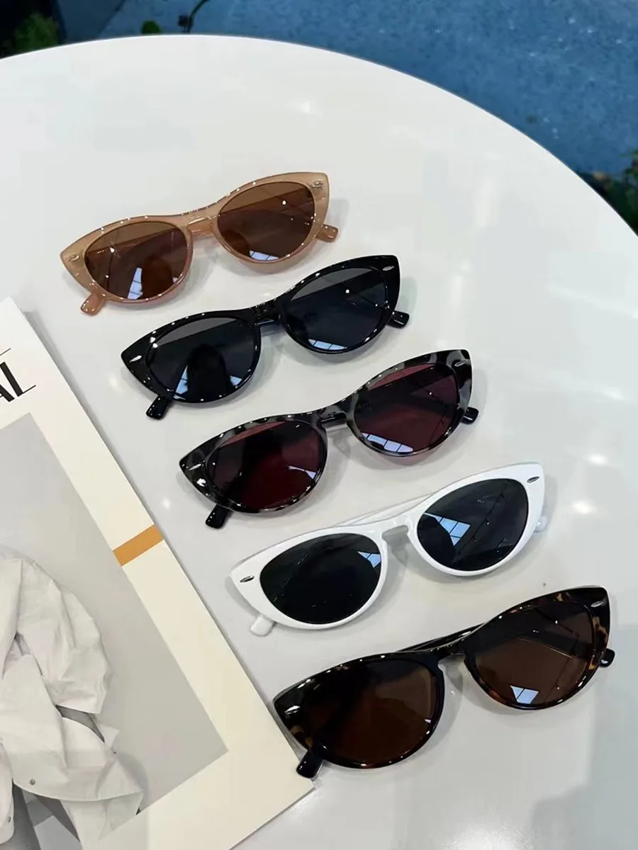 Neue Vintage-Sonnenbrillen für Damen und Herren, sexy Retro-Sonnenbrillen mit kleinem Cat-Eye-Design, runde, farbenfrohe Brillen für Frauen und Männer. – Detail 12