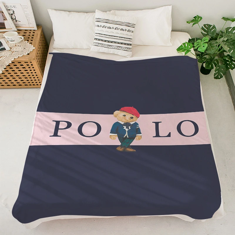 Individual Blankets S-Polo Bears Animes Blanket Double Bed Blankets Microfiber Bedding Decorative Sofa Blanket Warm Knee Fleece