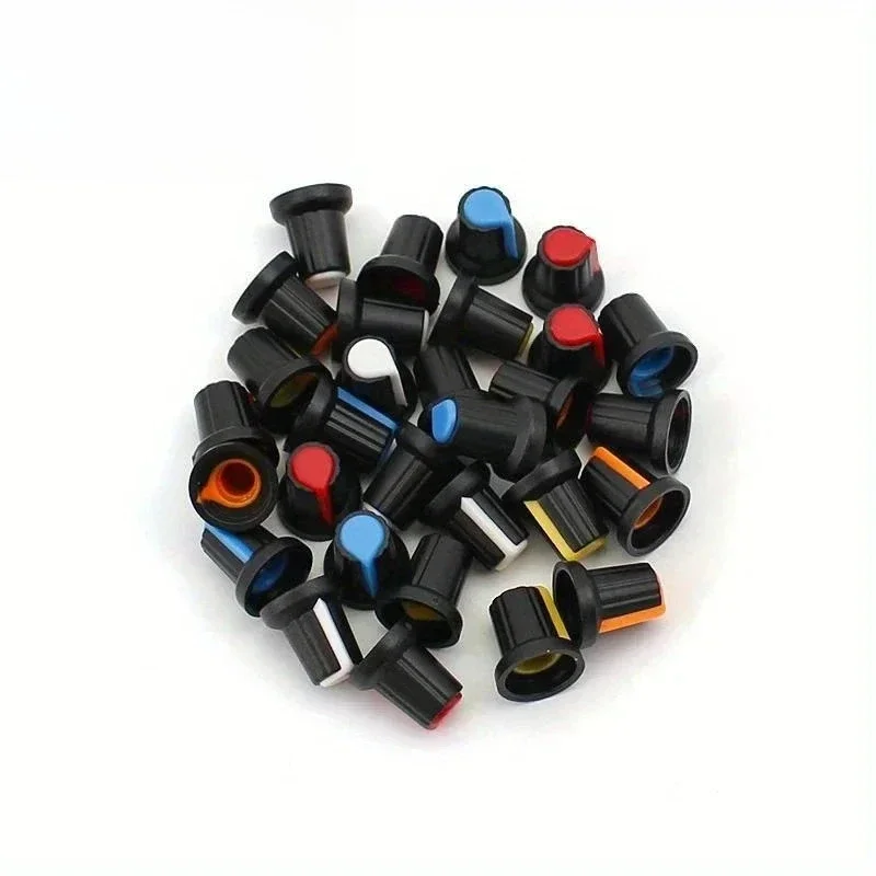30 ชิ้น/ล็อต WH148 Potentiometer ลูกบิด 15 × 17 มม.6 มม.5 สีสีเหลือง/สีส้ม/สีฟ้า/สีขาว/สีแดงพลาสติกหมวกโรตารี