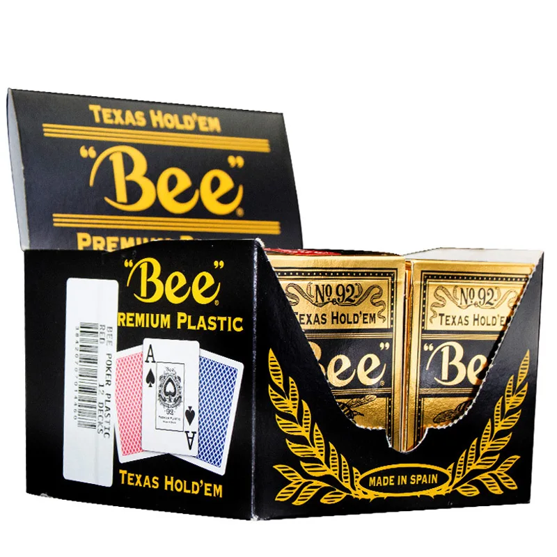 bee-original-narrow-edition-plastic-poker-cards-texas-wide-version-big-font-waterproof-anti-defective-chinese-mahjong-tiles