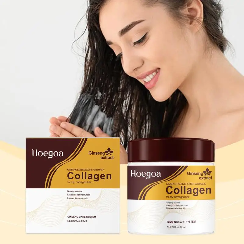 Collagen Hair Mask For Damage Frizzy Dry Treatment Long Lasting Nourish Hair End Smoothing Shiny Hair Care Products Conditioner