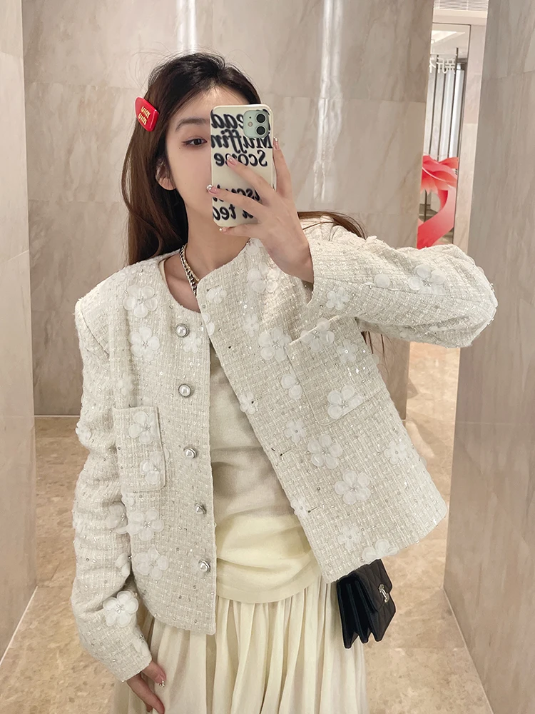 

WANNANKE Романтическая цветочная 3D-ткань, легкая весенняя верхняя одежда, тонкая, стандартный крой