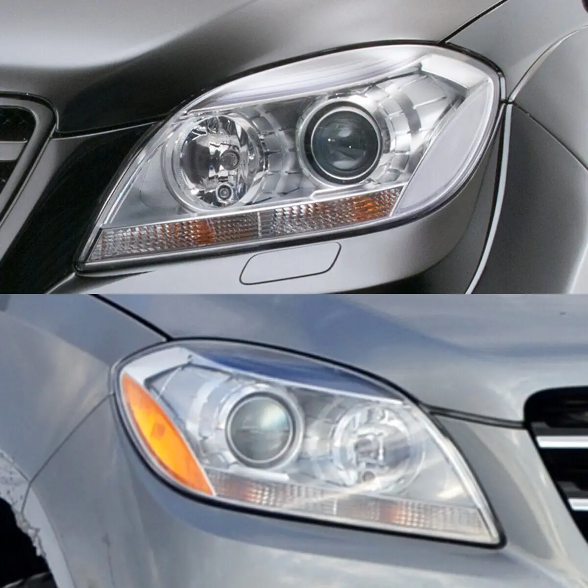 Left and Right Headlight Headlamp Len Frame Shell Clear Lampshade Cover For Mercedes Benz W166 ML350 ML400 2011 - 2015