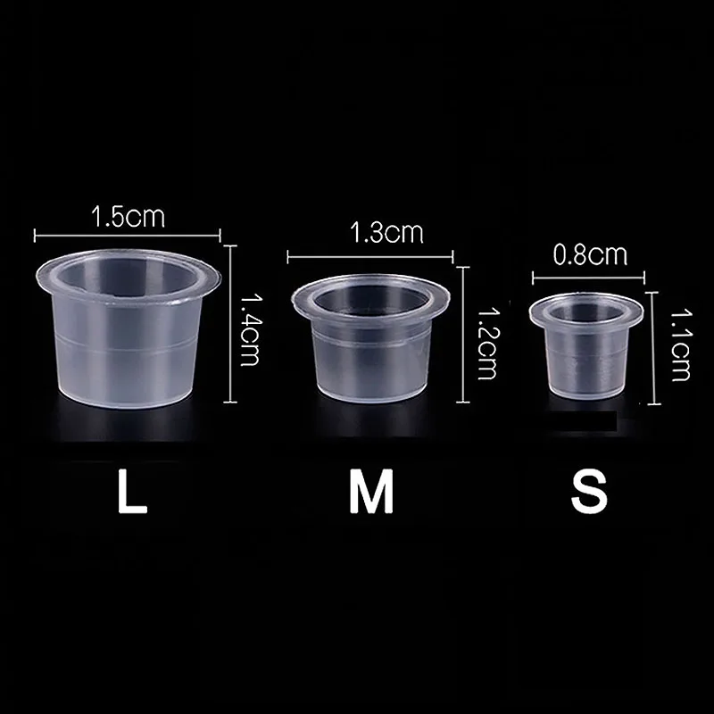 100 قطعة S/M/L البلاستيك Microblading المتاح الوشم الحبر الكؤوس الصباغ الدائم واضح غطاء الحاويات الوشم ملحق WSPJ04 #1