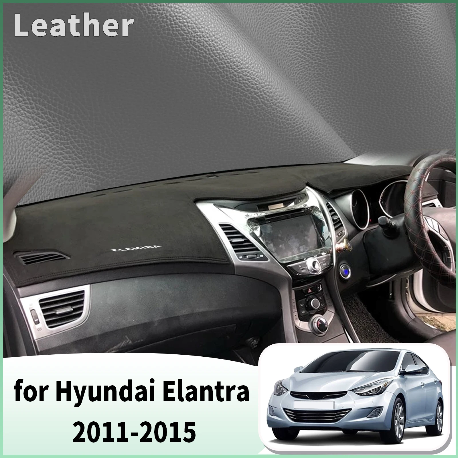 for Hyundai Elantra 2011 2012-2015 Dash Mat Dashboard Cover Dashmat Universal Anti-Reflection Heat Insulation Sun Protection