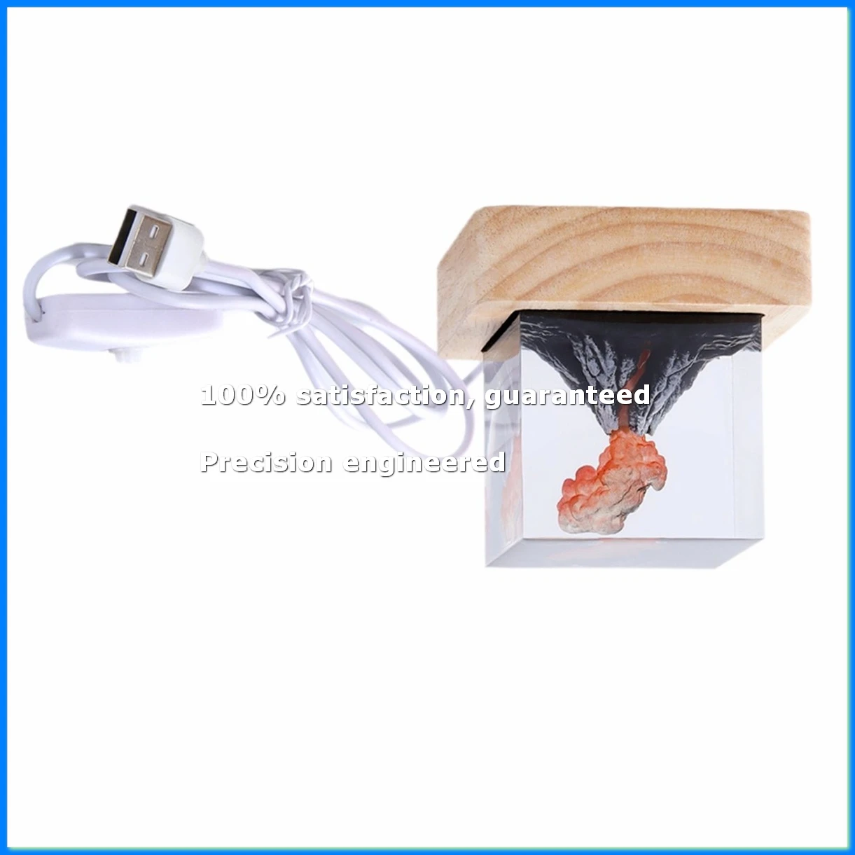 Volcanic Night Light USB Simulated Volcano Effect Light Volcano Lava Lamp for Room Decor-A09I