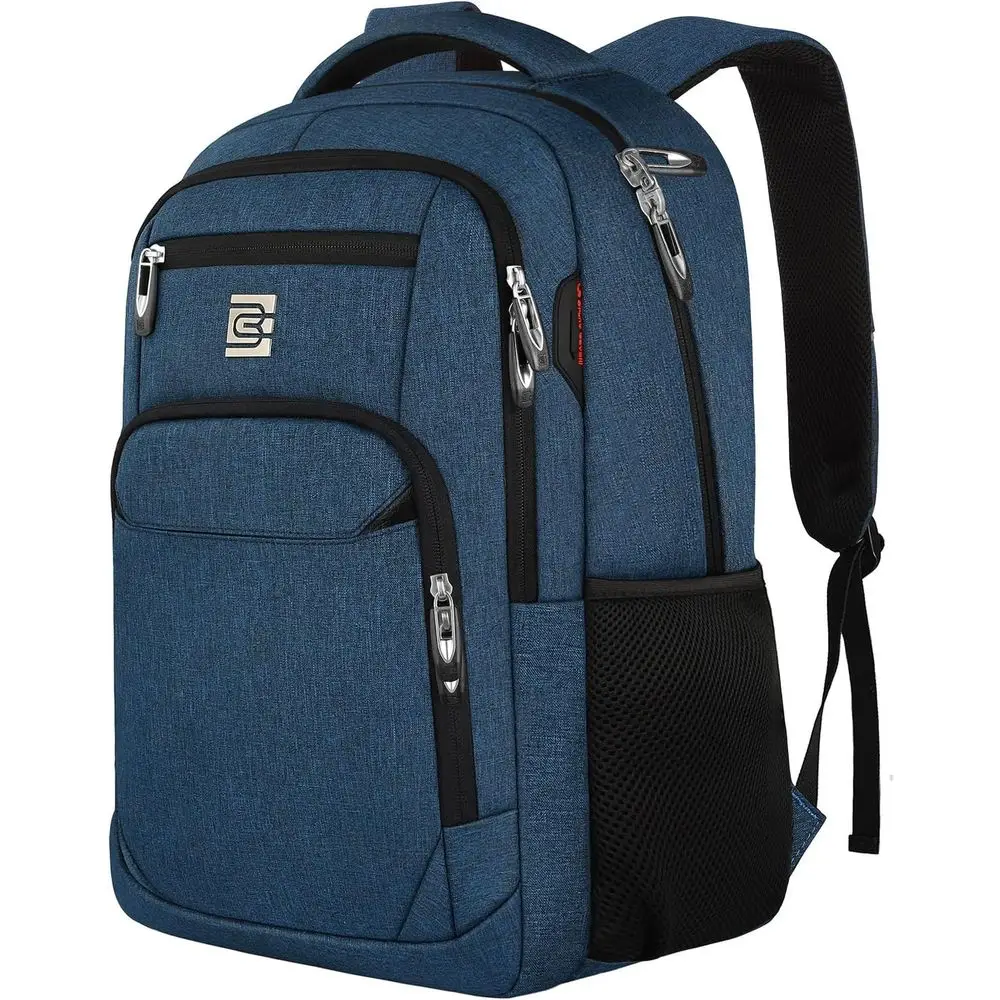 

17 Inch Slim Durable Laptop Backpack, Water-Resistant for College and Work, Fits 15.6 Inch Notebooks - Blue