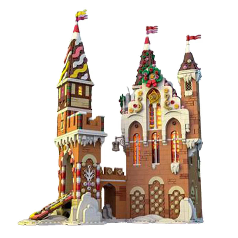 MOC-130576 Medieval Architecture Series Gingerbread Castle Model Building Block DIY Collection Experts Education Kid Bricks Toys