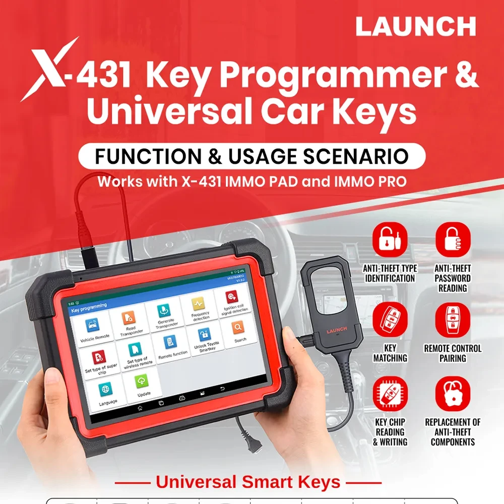 เปิดตัว X431 Key Programmer 4 ปุ่มชุดเครื่องมือการเขียนโปรแกรม IMMO ทํางานร่วมกับ X431 PAD V/ IMMO ELITE/IMMO PLUS /PROG 3