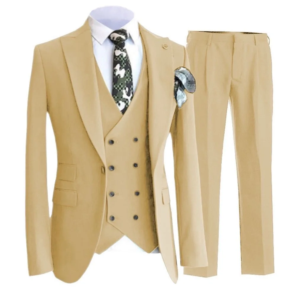 Z632Men's groom suit small vest suit professional suit three piece suit