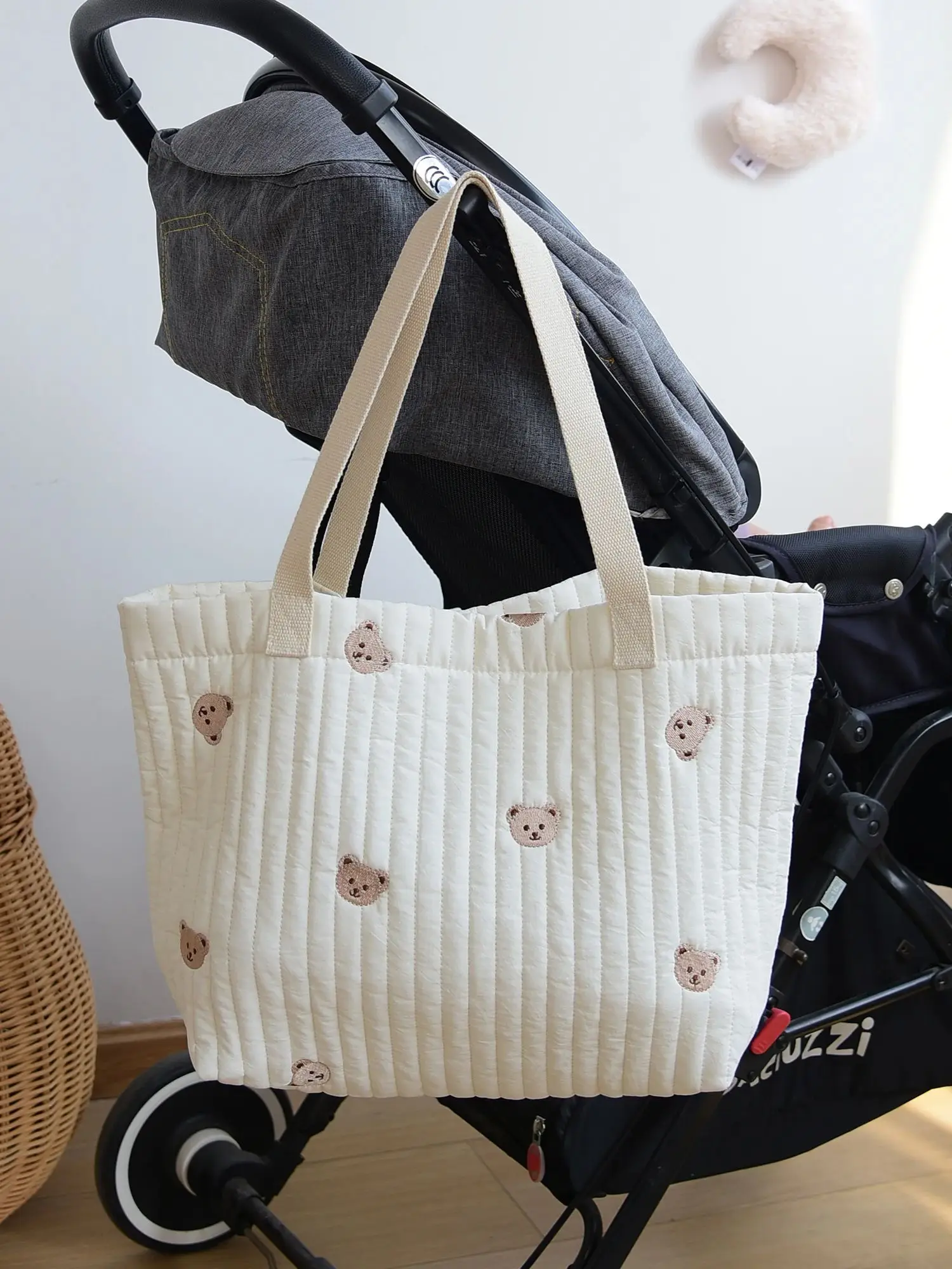 Japanese and Korean cotton large capacity mommy storage handbag Simple handbag large capacity underarm bag