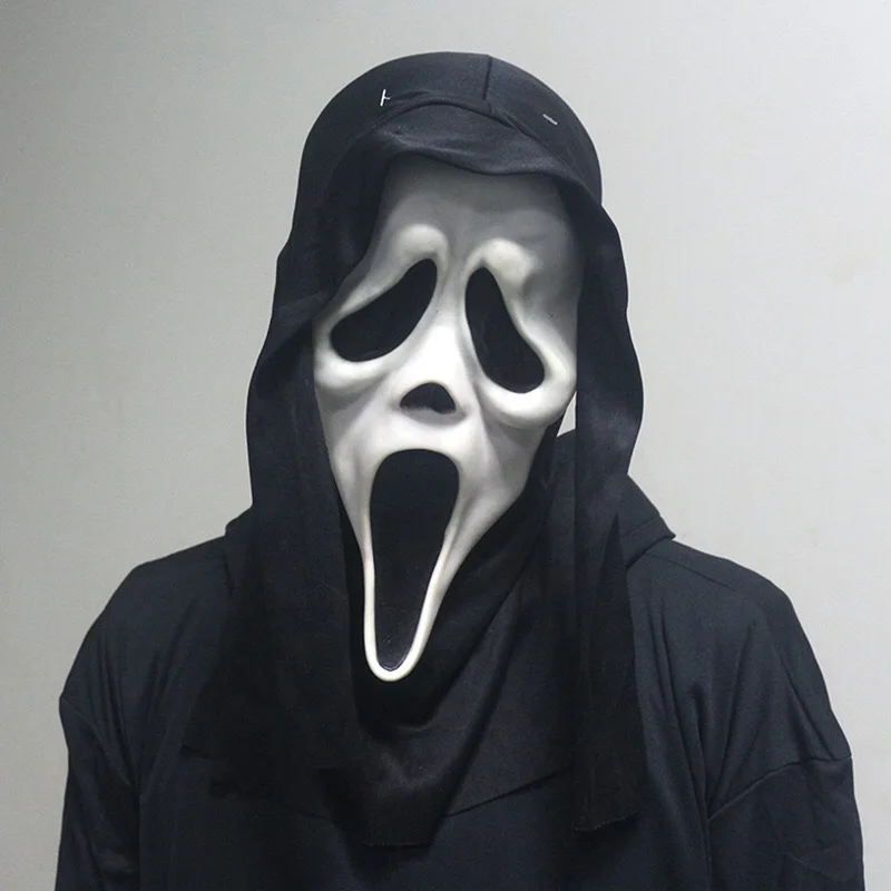 Halloween Ghost Face Mask Horror Death Scream DIY White Shriek Mask Grimace Holiday Dress Up Prank Holiday Halloween Decor Gift