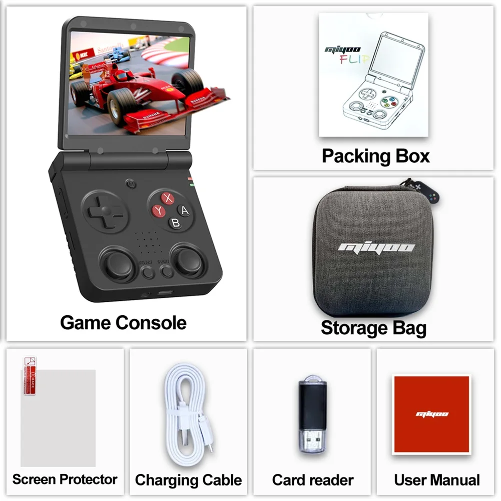 MIYOO Flip V2 Handheld Game Consoles Spelers 3.5''IPS Scherm Linux Systeem Klassieke Retro Draagbare Video Game Simulator Gamer Gift