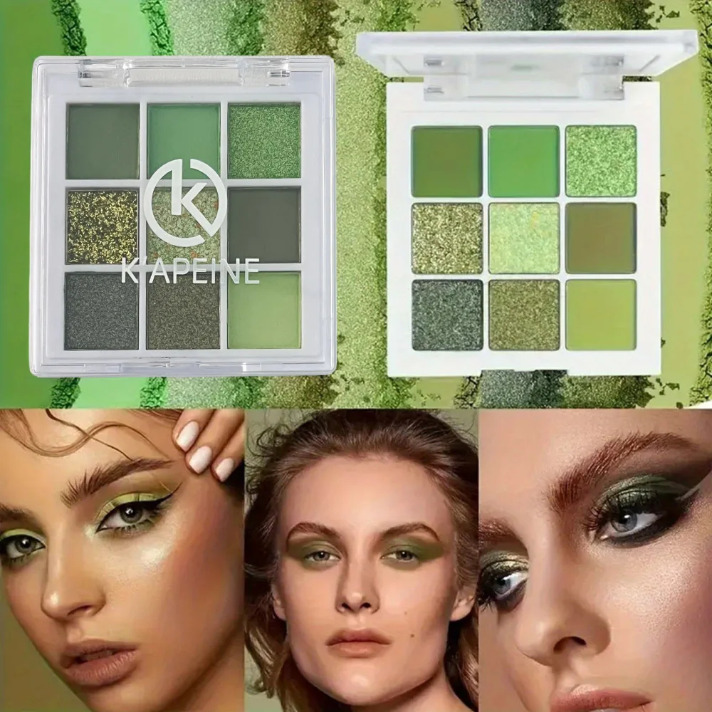 Matte Finish Eyeshadow Palette Avocado Green Blue Pigments Long Lasting Sweatproof Waterproof Makeup Cosmetic Essential Tool