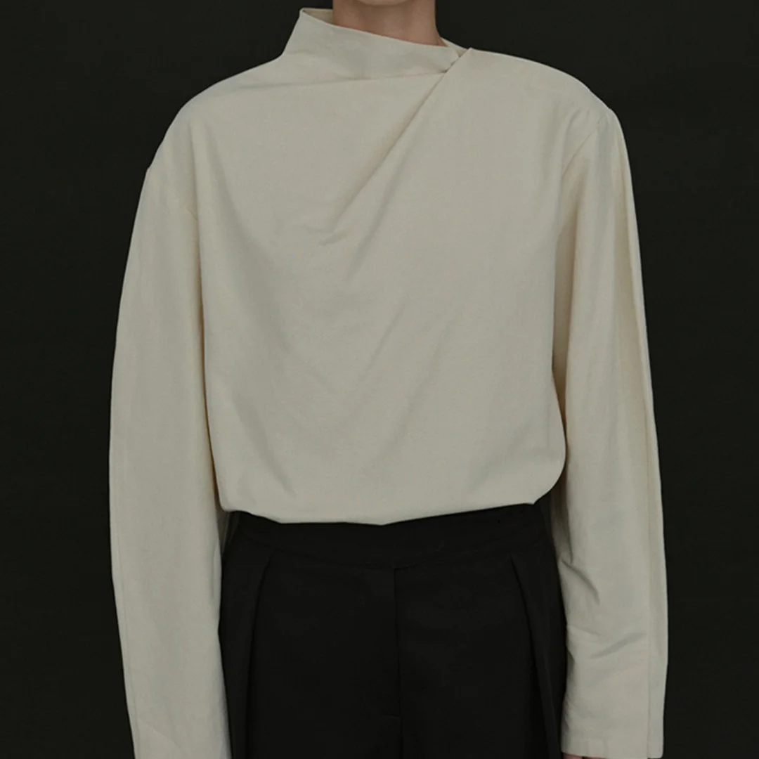 

2025 Early Autumn Casual Loose Irregular Pullover Long Sleeve Women'S