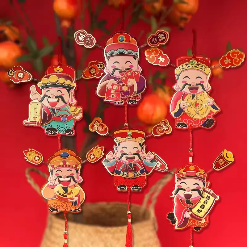 

Dragon Year Chinese Style Festive Refrigerator Magnet with Magnetic Suction New Year Gift God of Wealth Arrives Decorations