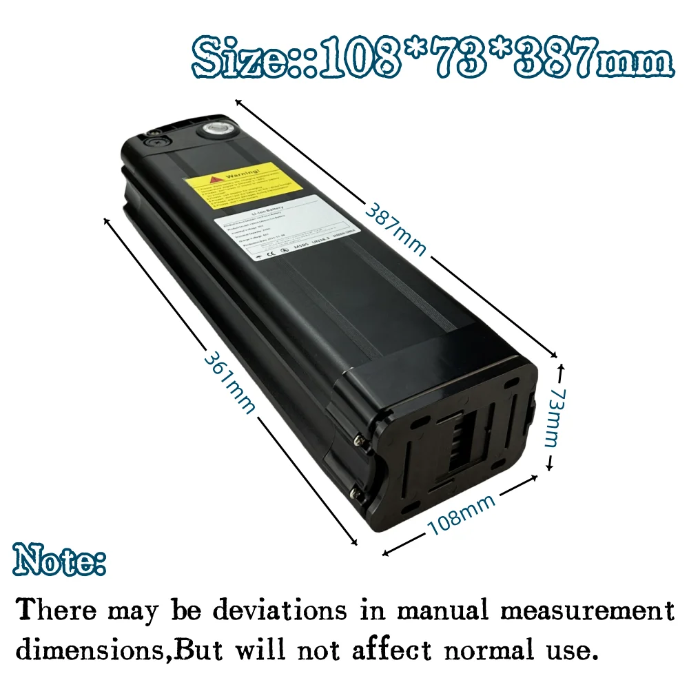 Batterie Silverfish lithium-ion 36V, 30Ah, 1000/750W, avec BMS intégré, pour vélo électrique eBike