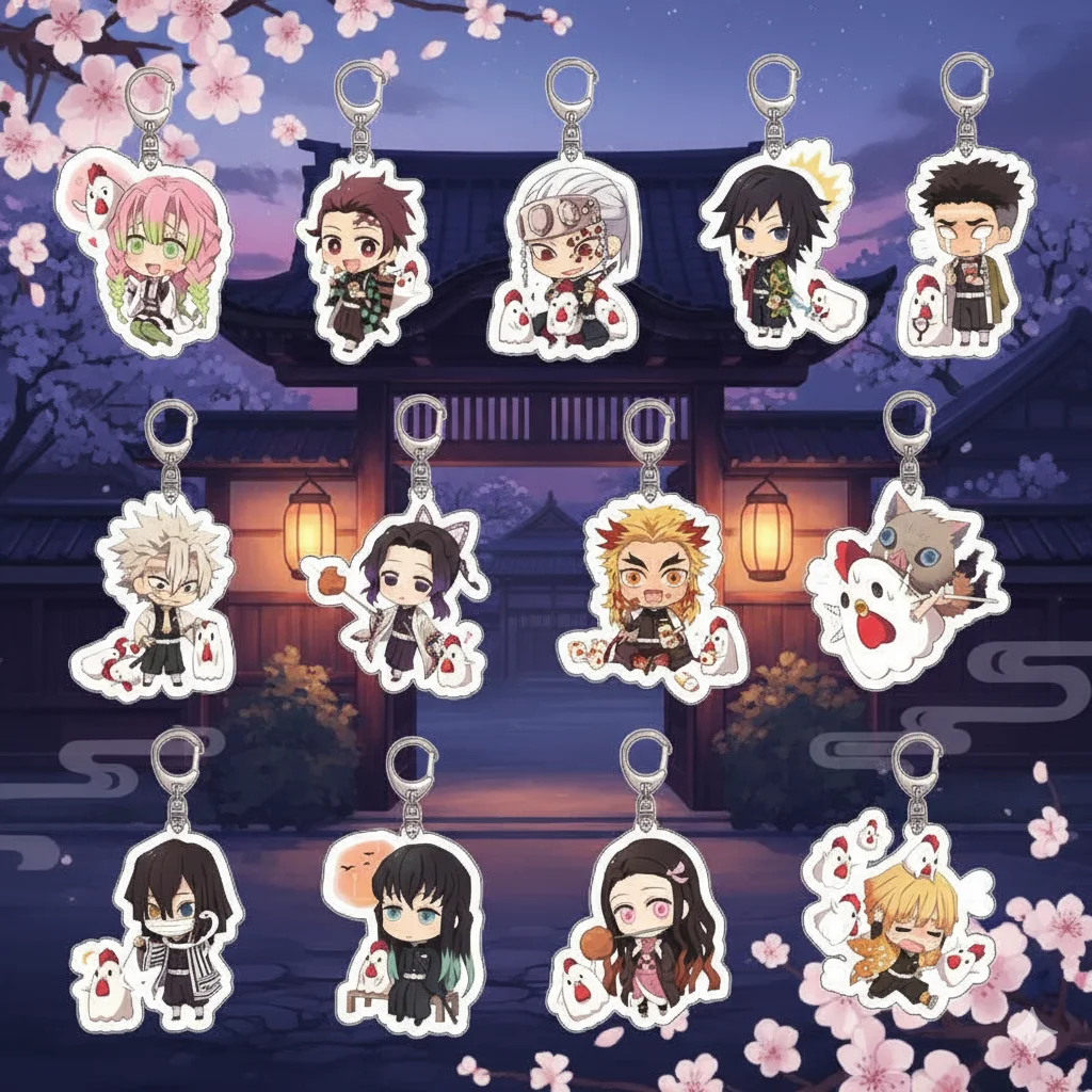 

Аниме акриловый брелок-подвеска Demon Slayer Rooster Series креативный аксессуар подарок для фанатов коллекционный сувенир