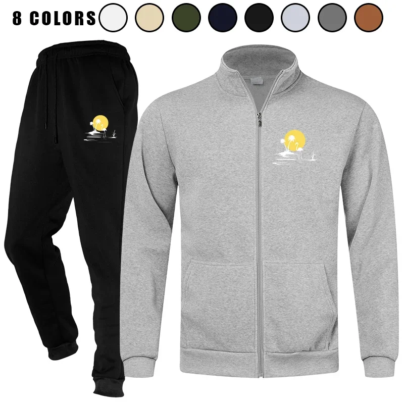 

Mens Tracksuit Jogging Sports Sweatsuit Comfortable Outfits Casual Athletic Pants 2 Piece Full zip Jacket