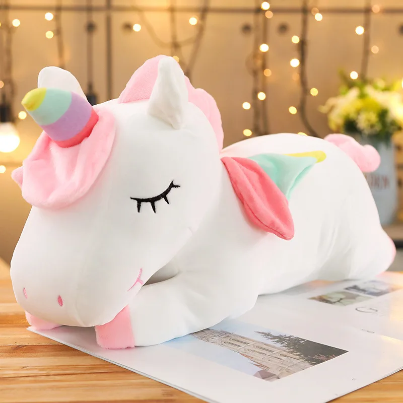 25/35cm Kawaii Giant Unicorn ตุ๊กตาของเล่นตุ๊กตายูนิคอร์นตุ๊กตาสัตว์ของเล่นม้าสําหรับเด็กสาวหมอนวันเกิด...
