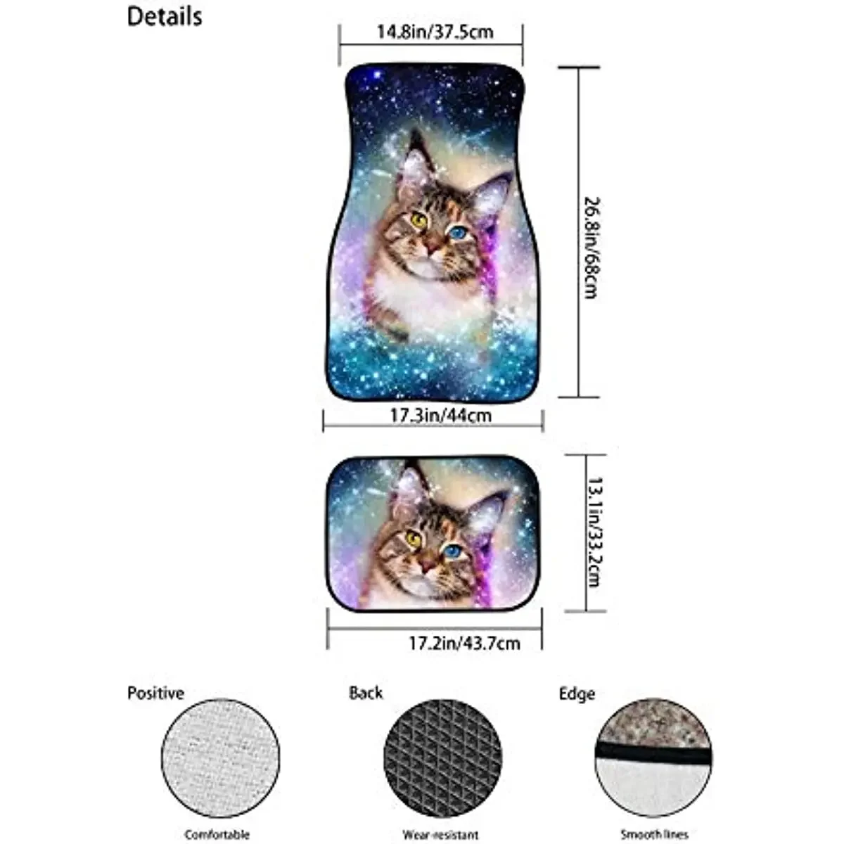 Red Kiss Lips Print Car Floor Mats All Weather Carpets Lipstick Design Non-Slip Auto Rugs Universal Fit Car Floor Carpe