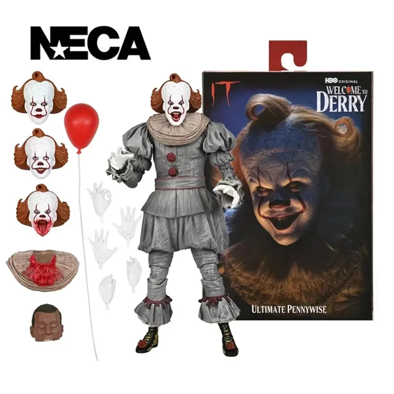Фигурка NECA Пеннивайз: Добро пожаловать в Дерри. Ультимативная фигурка Пеннивайза в масштабе 7 дюймов. Модель для любителей хорроров. Подарки на Хэллоуин.