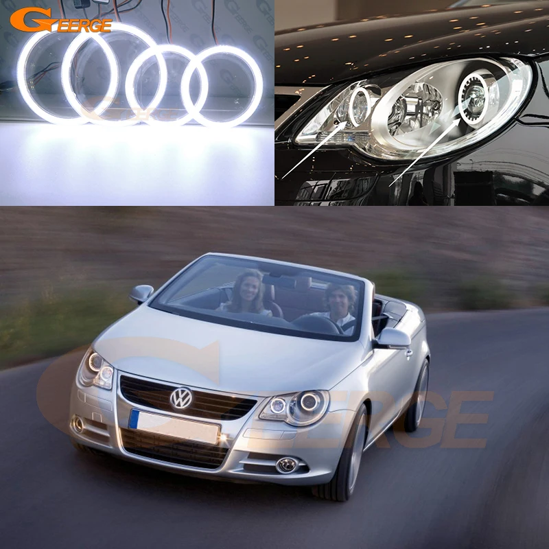 

For VOLKSWAGEN VW EOS 1F 2006 2007 2008 2009 2010 2011 Excellent Day Light Ultra Bright COB Led Angel Eyes Kit Halo Rings