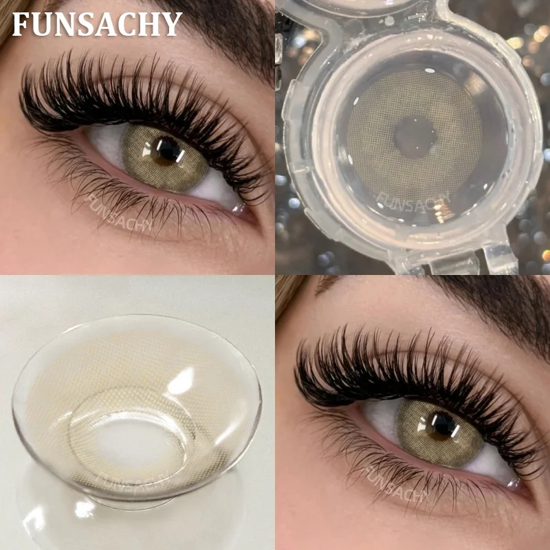 FUNSACHY 1 par recién llegados lentes de contacto chica brasileña Avela Color ojos contactos moda Natural alumnos de colores para ojos anualmente