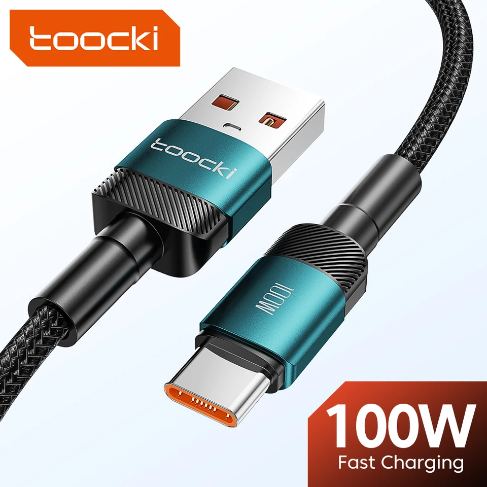 Cable Toocki 100W 6A USB C carga rápida y datos para Huawei Honor Oneplus Realme Xiaomi Samsung USB A a C