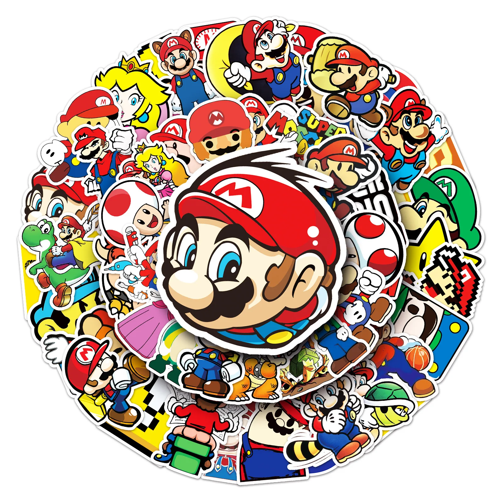 10/30/50PCS Super Mario Bros Cartoon Sticker DIY Phone Laptop Luggage Skateboard Graffiti Decals Fun for Kid Gift