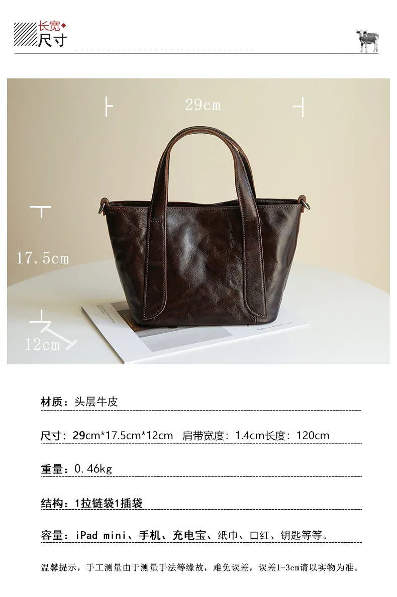 PNDME lässige Vintage-Handtasche aus echtem Leder, handgefertigt, Damen-Handtasche, modische Organizer-Designertasche aus Rindsleder, Schulter- und Umhängetasche – Detail 2