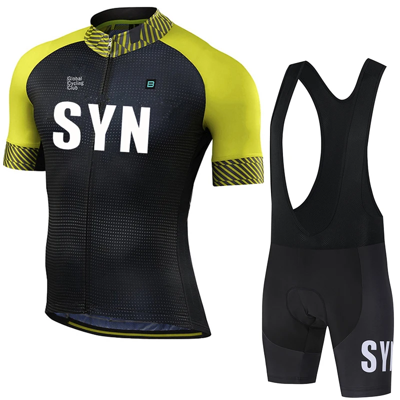 

Мужская велосипедная майка SYN с защитой от солнца, летняя велосипедная куртка, комплект для шоссейного велоспорта, шорты с губчатой подкладкой, велосипедные шорты.