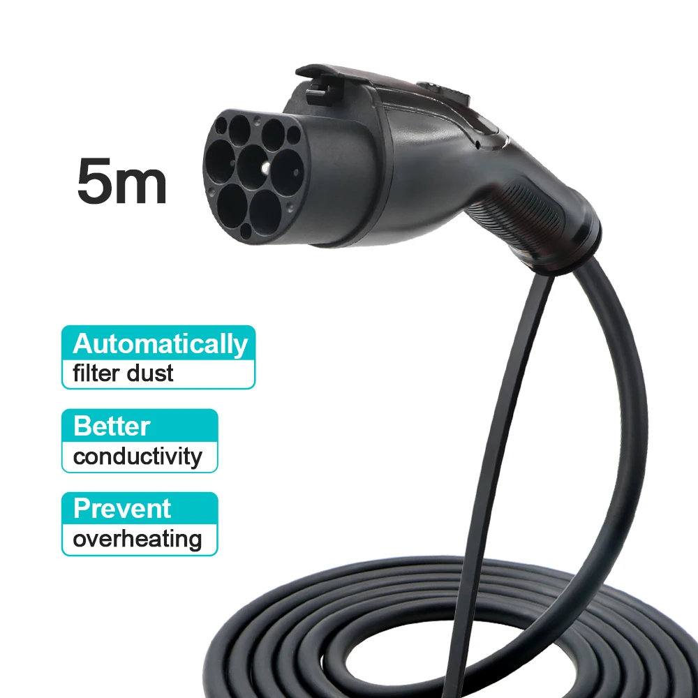 Cargador EV portátil, Cable de carga EVSE, tipo 1, SAE J1772, controlador Wallbox, estándar, 16A, resistente al agua, 3,6 kW