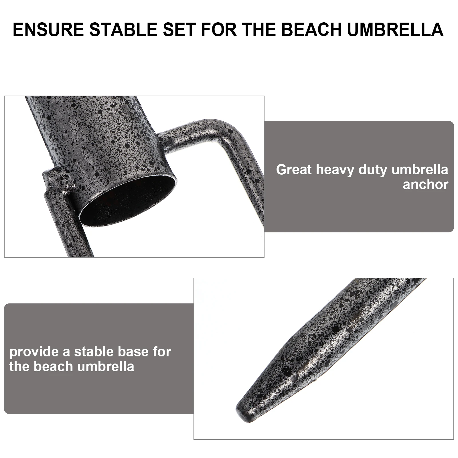 1Pc Beach Sun Umbrella Plug Ground Spike Base Stand Outdoor Bases Beach Sand Grabber Iron Anchor Shade Support Flag Pole Holder image 5