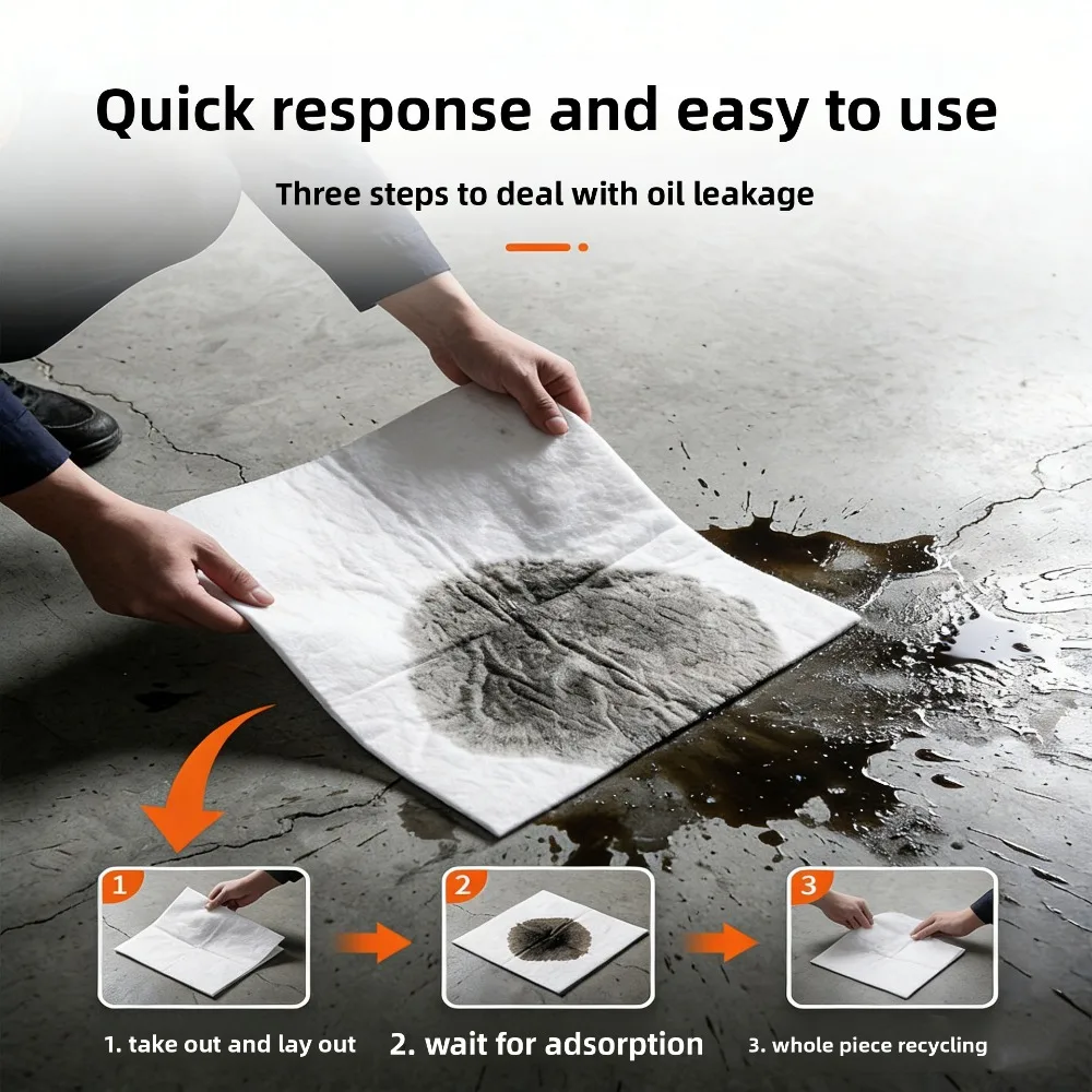 Oil Absorbent Pad for Home Oil Drum Storage & Pouring Clean Spills To Prevent Fire Hazard Gas Station & Chemical Plant Spills